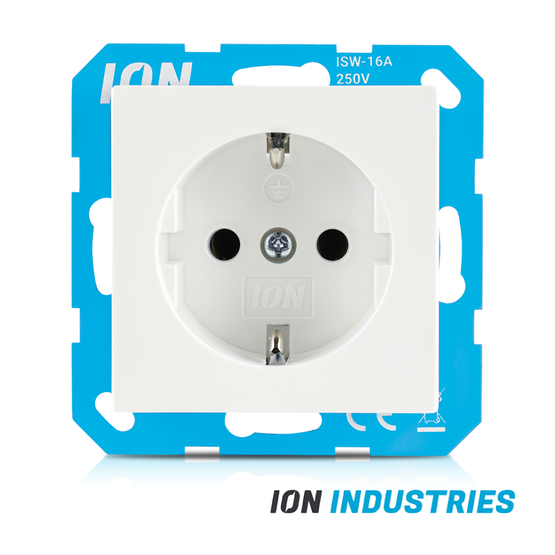 10.300.214 ION INDUSTRIES | WANDCONTACTDOOS | RA | MET AANRAAKBEVEILIGING | V1/J1 | ALPIN WIT - Afbeelding 1