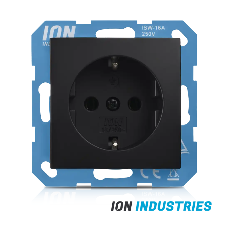 10.302.216 ION INDUSTRIES | WANDCONTACTDOOS | RA | MET AANRAAKBEVESTIGING | E1 | MATZWART - Afbeelding 1