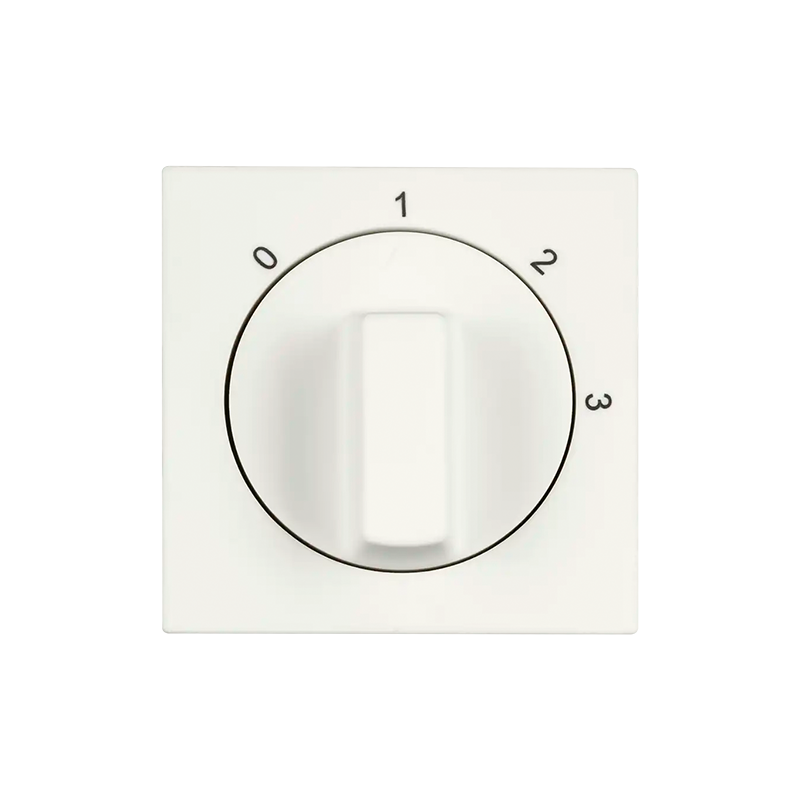11.300.115-Web ION INDUSTRIES | CENTRAALPLAAT MET DRAAIKNOP I 3-STANDENSCHAKELAAR I V1/J1 I MAT ALPIN WIT - Afbeelding 1