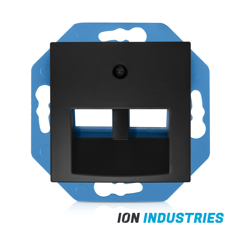 13.302.116 ION INDUSTRIES | MODULAR JACK | 2-VOUDIG | 30° | MET CENTRAALPLAAT | E1 | MATZWART - Afbeelding 1