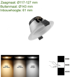 LED DOWNLIGHT | ORTHO | CCT-SWITCH | Ø120 | 12W - Afbeelding 7